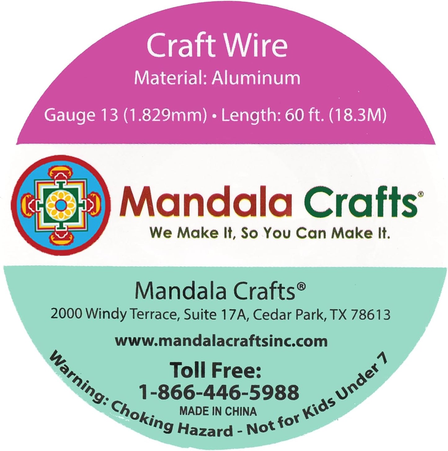 Mandala Crafts 13 Gauge Anodized Aluminum Craft Wire for Jewelry Making - 60 FT Colored Flexible Light Brown Wire - Bendable for Bonsai Armature Crafting Sculpting