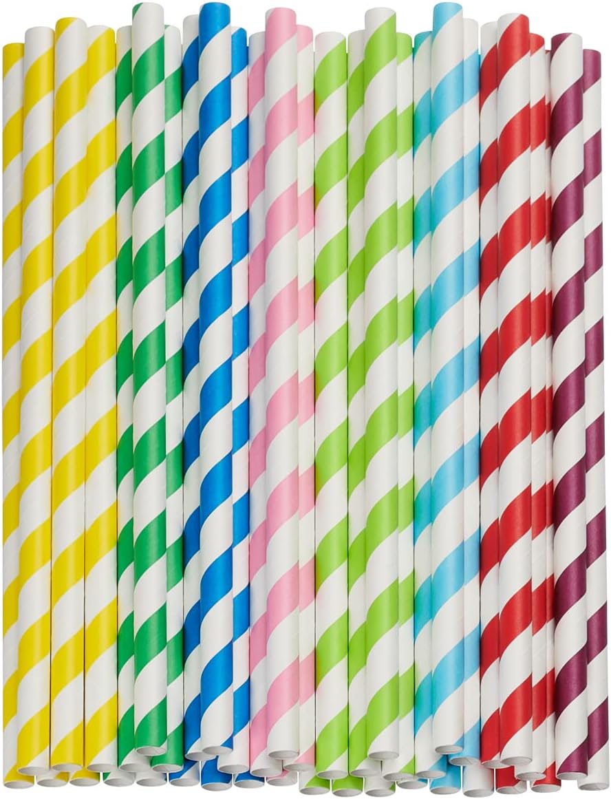 Comfy Package [Case of 2000] Jumbo Paper Smoothie Straws, 100% Biodegradable Paper Boba Straws, Disposable Milkshake - Assorted Colors