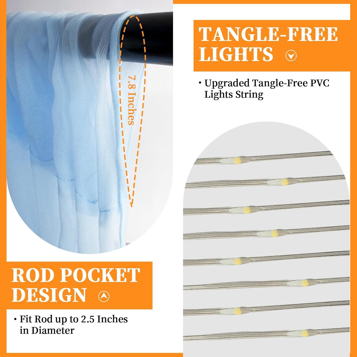 10x10ft Pink Blue Tulle Backdrop Curtain with String Lights, Wrinkle-Free Sheer Wedding Backdrop for Birthday Parties, Baby Showers, Bridal Showers, Photo Shoots and Home Decor, Pink Blue