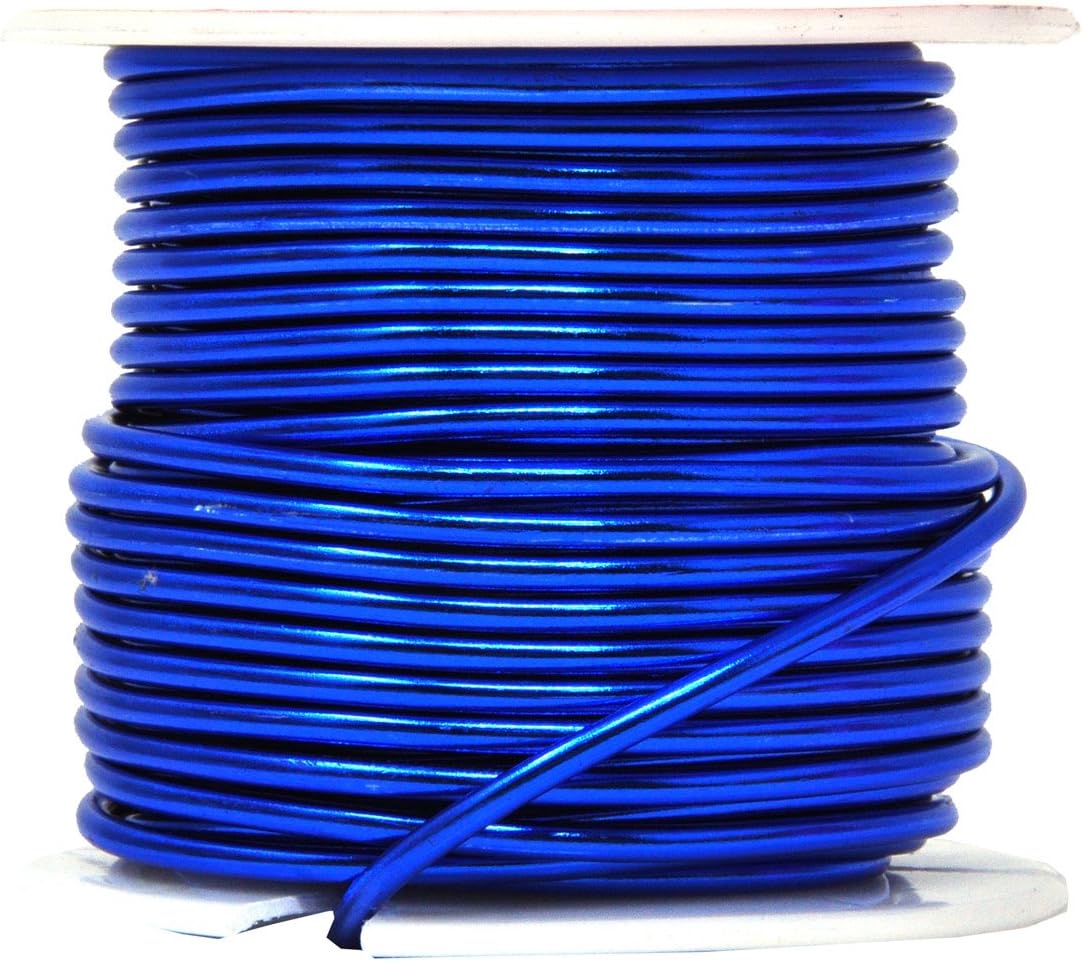 Mandala Crafts 12 Gauge Anodized Aluminum Craft Wire for Jewelry Making - 276 FT Colored Flexible Silver Copper True Blue Pink Ice Blue Green Wire - Bendable for Bonsai Armature Crafting Sculpting