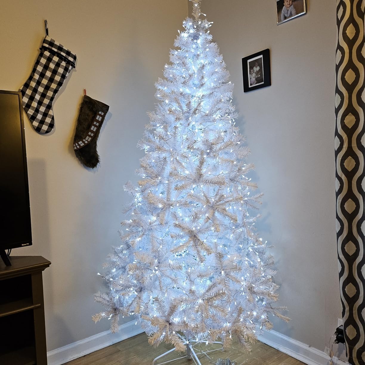 YEGUO 165ft 500 LED White Christmas Lights Outdoor Waterproof, Clear Wire String Lights Indoor, Twinkle Tree Lights Plug in with Timer Memory