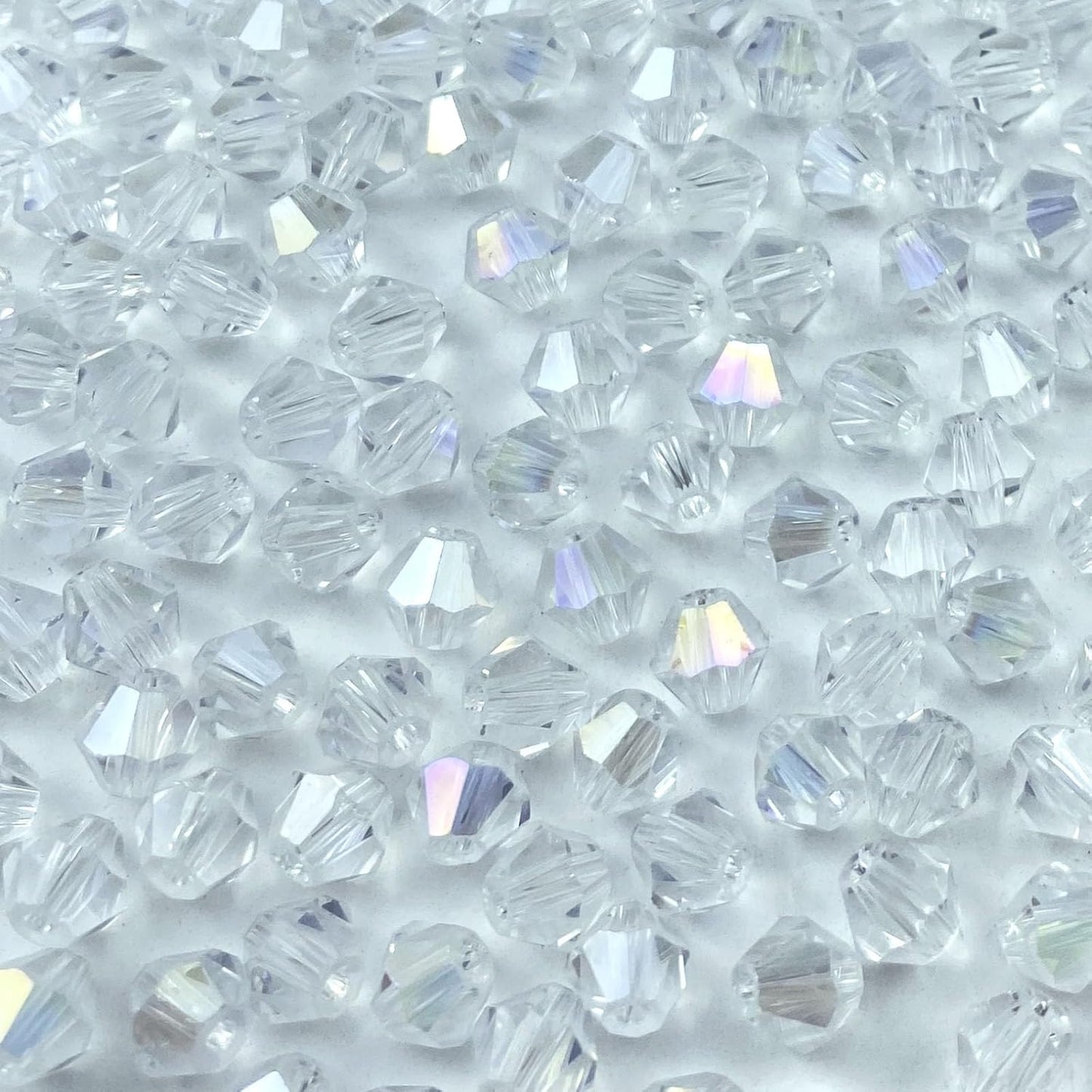 250pcs 6mm Bicone Crystal Glass Beads Loose Spacer Beads Faceted Craft Beads for Jewelry Making DIY Necklace Bracelet Earring Wind Chimes Suncatchers Ornamen(Crystal AB)