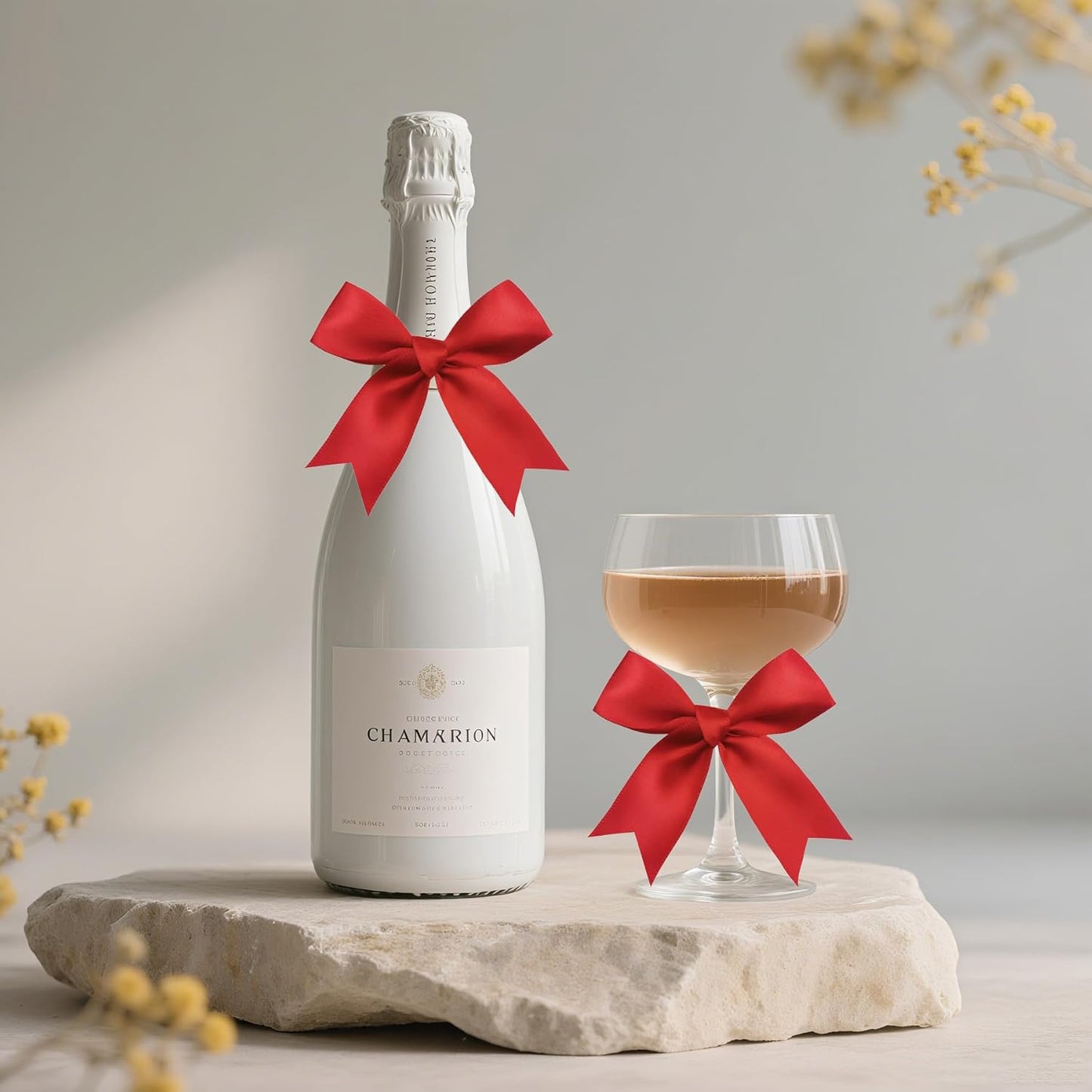 50 PCS Twist Tie Bows Satin Ribbon Bows 3.3 Inch Gift Wrap Bows Craft Bows for Gift Wrapping, Party Decorations Gifts Bag DIY Treat Bags Wedding Decor Baby Shower Christmas (Red)