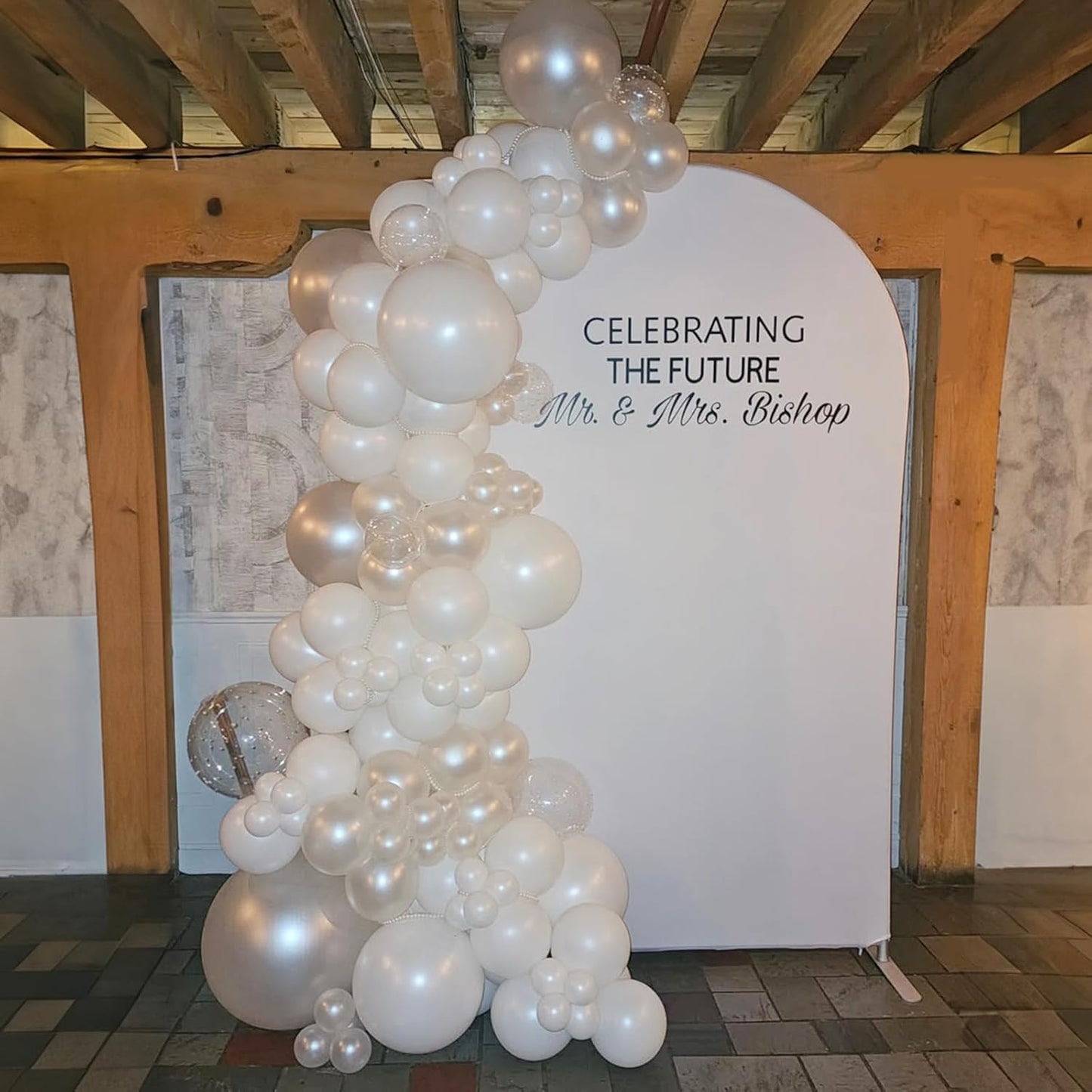 Pearl White Balloons, 50 PCS 12 Inch Double Stuffed Pearl Sand White Balloons with Thick Ivory Latex Balloon for Wedding Engagement Baby Shower Bridal Birthday Anniversary Party Decorations Supplies