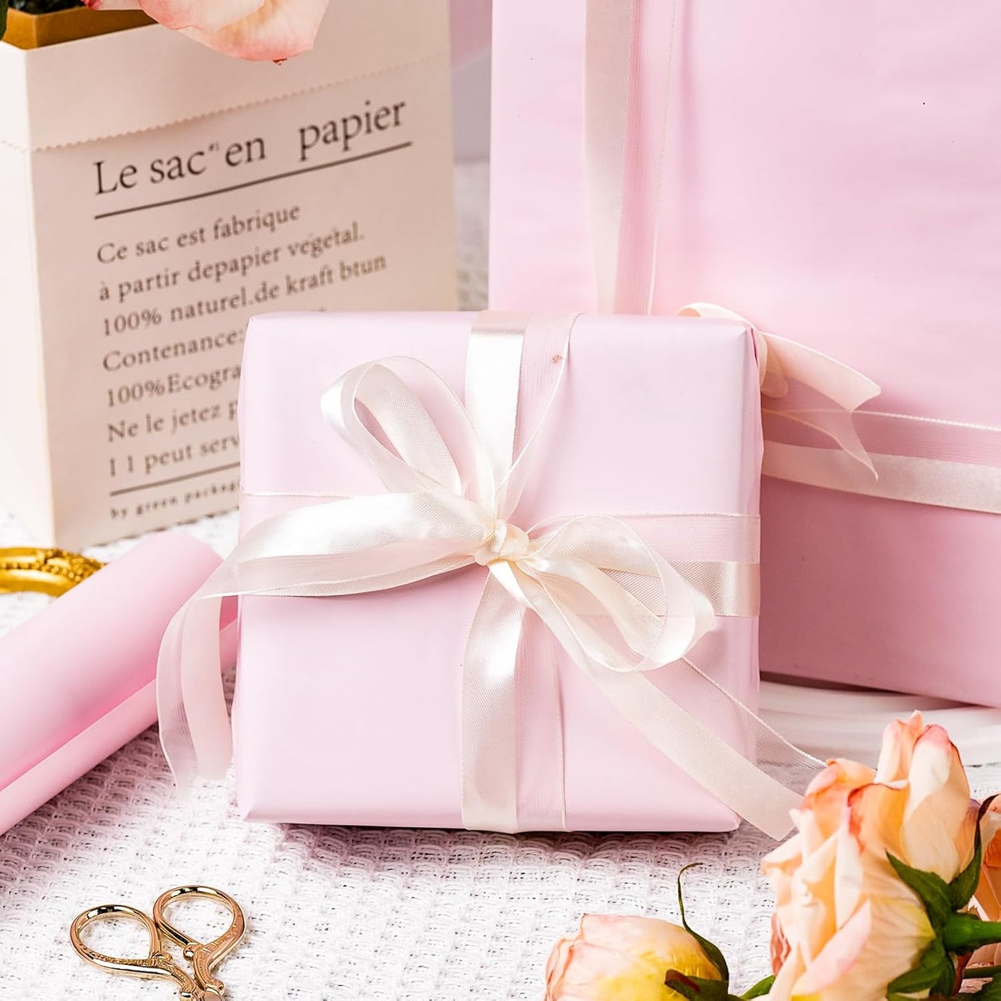 Garbendy Gift Wrapping Paper Roll-Solid Color Pearly-Lustre Paper,Perfect for Wedding, Valentine's Day,Birthday, Christmas,Baby Shower, Party - 17 Inch X 33 Feet