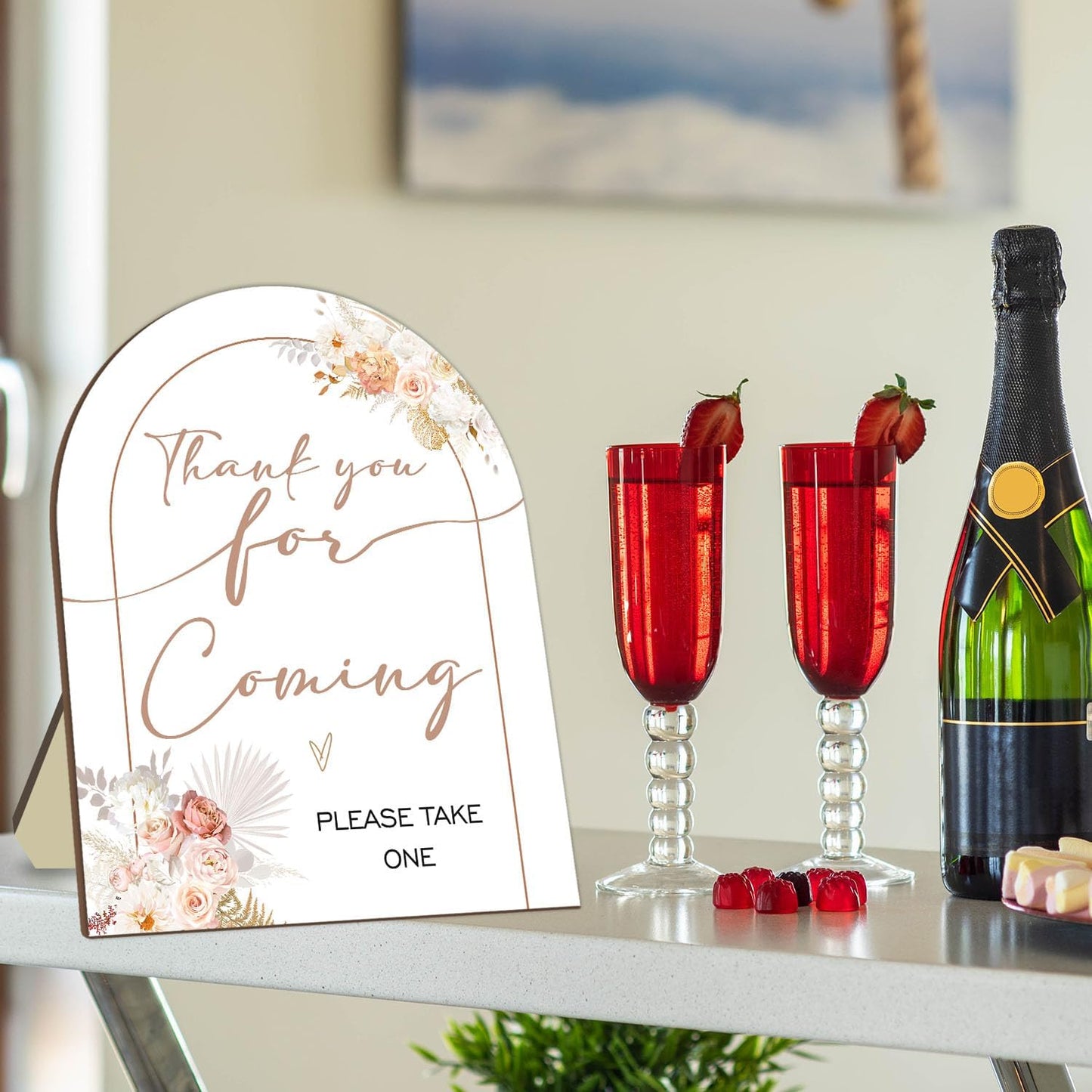 Thank You for Coming Please Take One Sign, Floral Decoration Baby Shower Sign for Guests, Bridal Shower Welcome Sign, Baby Shower Birthday Party Decor Supplies 9 * 11IN
