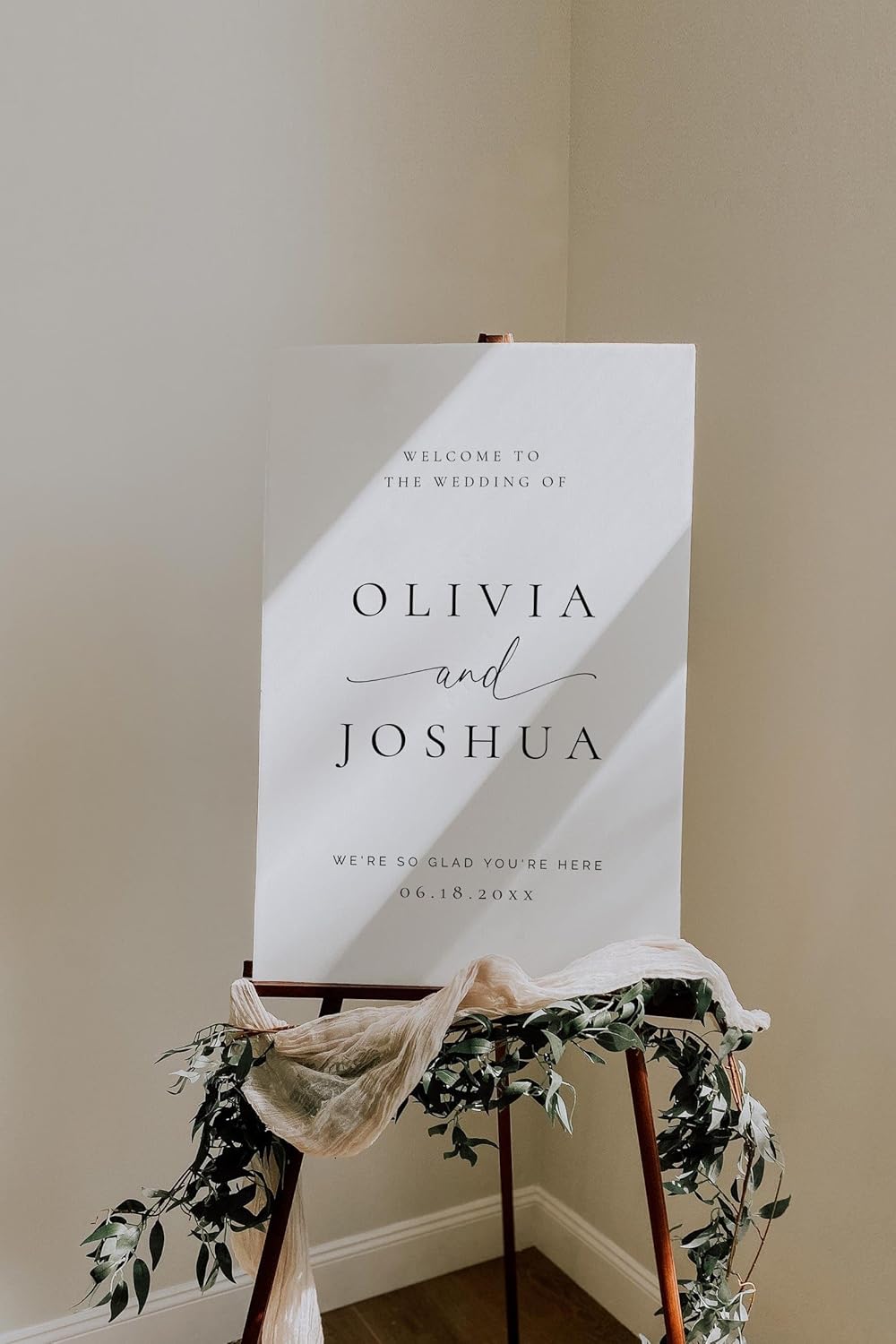 Welcome Wedding Signs, Elegant Wedding Sign Decorations Signage 12" X 18" (Small), 27" (Medium), 36" (Large), Plastic, Modern, Pole Mount, Weather