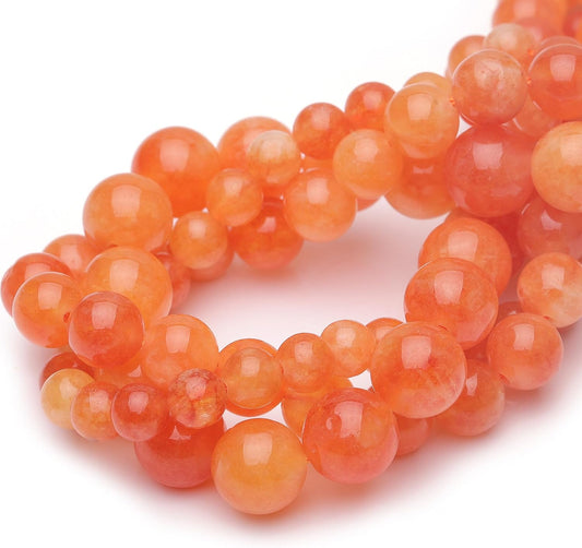 8mm Natural Stone Beads for Jewelry Making,Gold Sunstone Polished Smooth Round Gemstone Beads for Bracelet Necklace 15 Inch