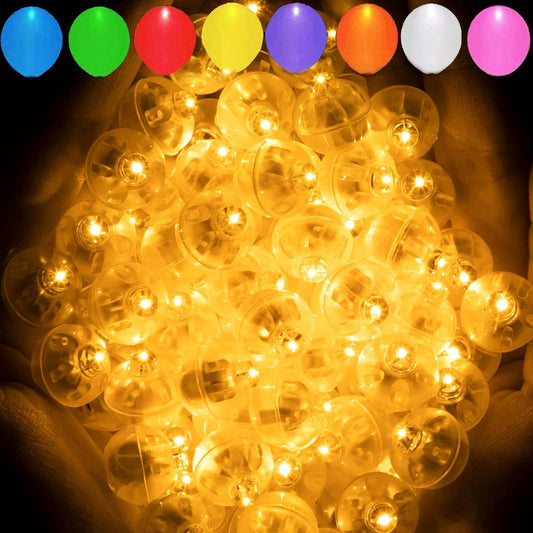 Aogist 50pcs Orange Balloon Lights,Long Standby Time Waterproof Mini Light,Battery Powered,Round LED Ball Lamp for Latex Balloon Paper Lantern Party Wedding Festival Christmas Halloween Decorative