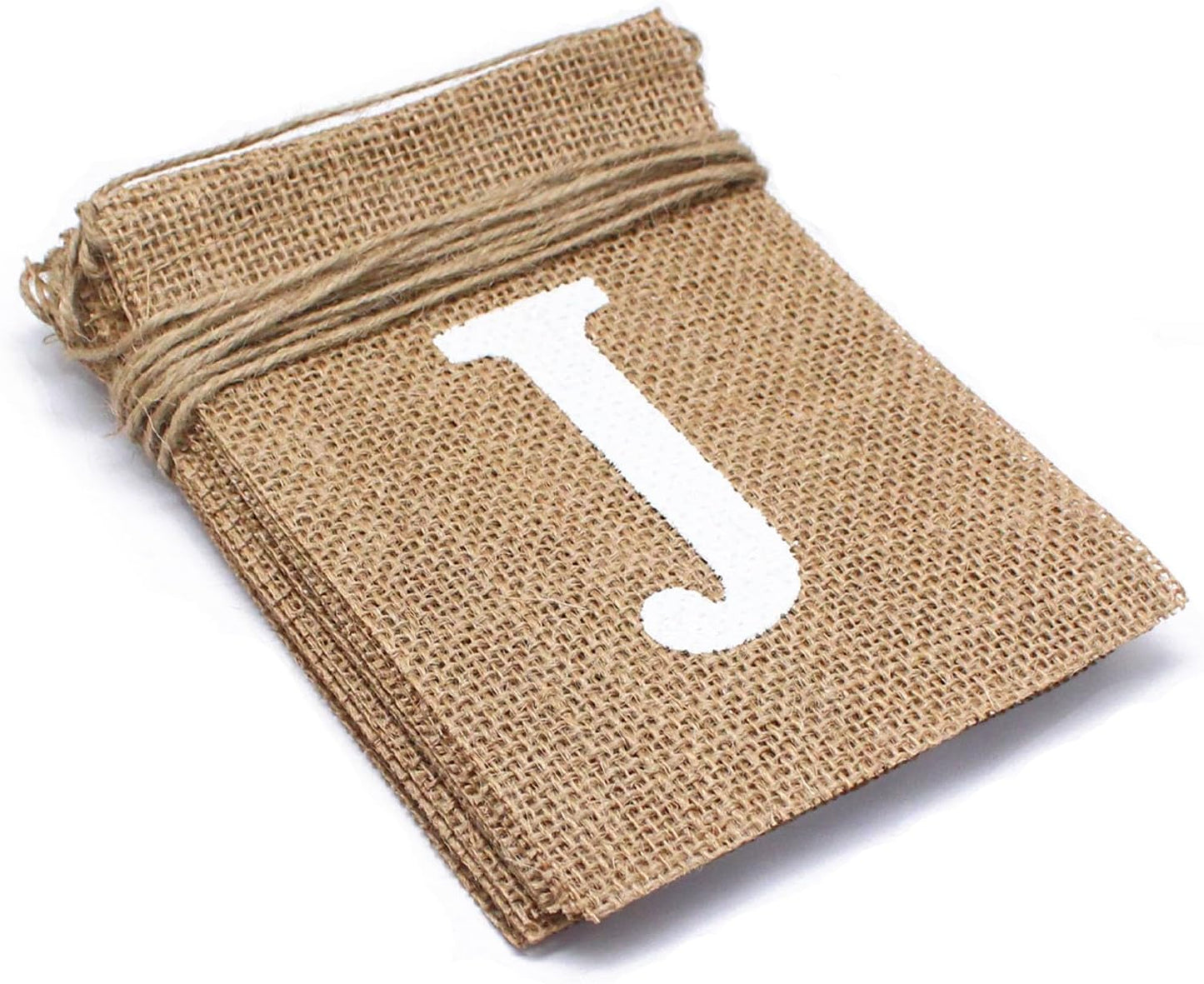 Jute Burlap Just Married Bunting Banner Vintage Hessian Flag for Wedding Party Decoration Favor