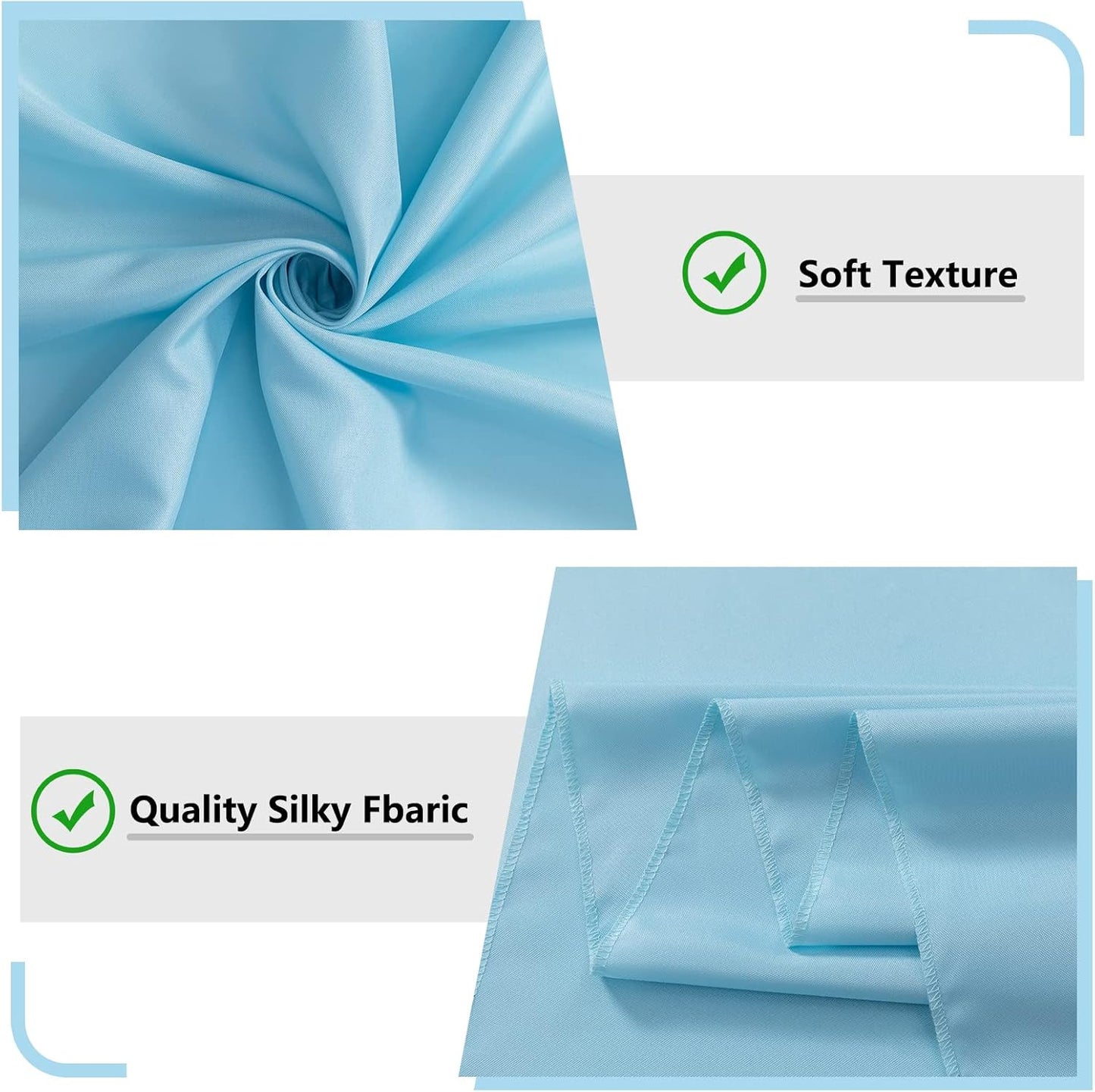 MYSKY HOME Light Blue Backdrop Curtains for Parties, Weddings, Stage, Baby Showers, Birthdays - 5ft x 10ft, 2 Panels with Rod Pocket Sliding Drapes