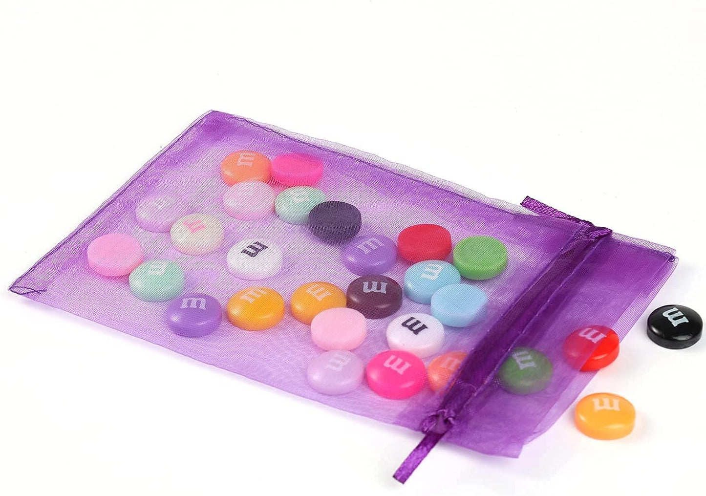 ANZNKU 50 Pack Organza Bags 4 x 6 inch Premium Sheer Drawstring Favor Bags for Halloween Candy Jewelry Party Wedding Christmas Favor Gift Bags (Purple)