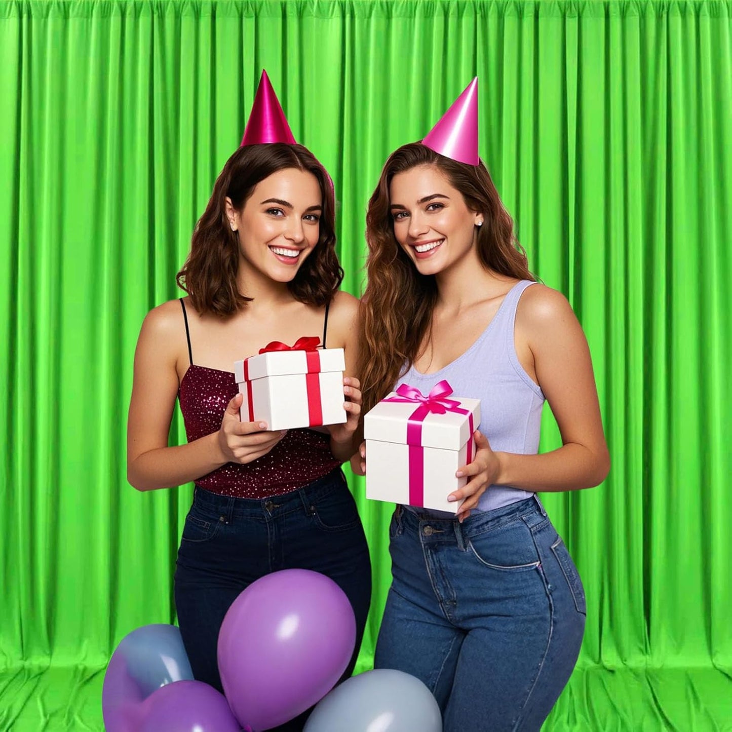 10ft x 10ft Emerald Green Backdrop Curtains for Parties, Fabric Satin Background Curtain with Rod Pockets for Weddings, Birthday, Baby Shower, Photography, Graduation Party Backdrop Drapes, 2 Panels