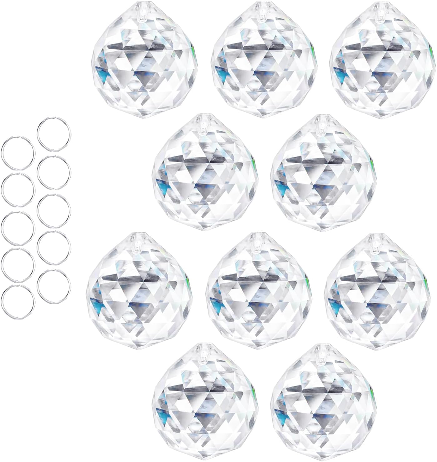 10pcs Crystal Ball Prism Sun Catcher Rainbow Maker Pendants 40mm Decorative Ball Paperweight for Table Decor, Wedding Party Centerpieces