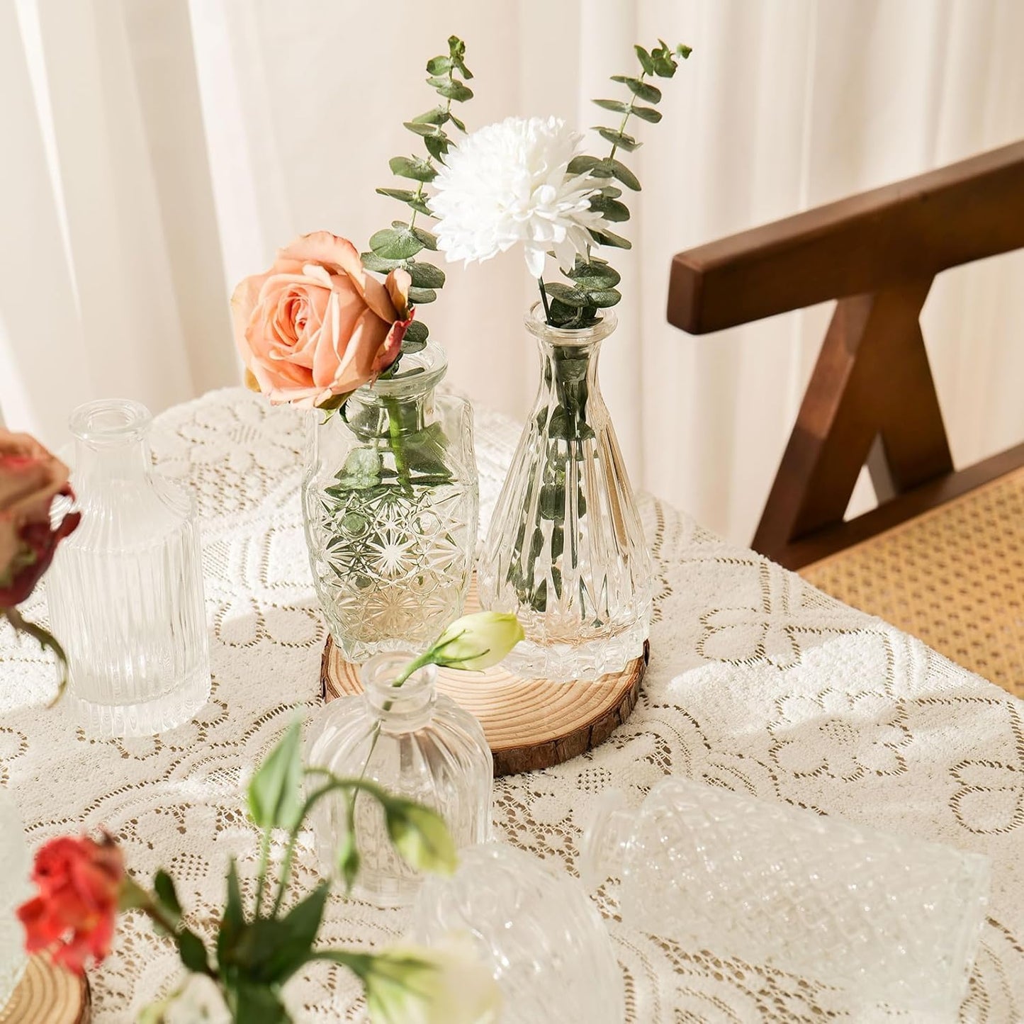 Mini Bud Vases Set of 32 As Wedding Centerpieces for Tables,Clear Bud Vases for Flowers,Small Flower Vases Suitable for Birthday Party,Anniversary,Wedding Reception,Baby Shower (Clear, 32PCS)