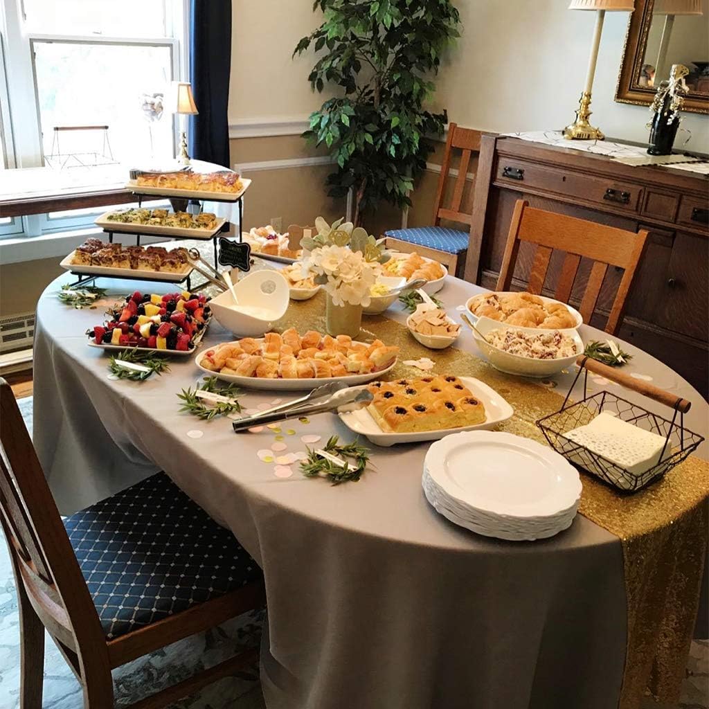 Eternal Beauty Gold Table Runner for Wedding, 5PCS-12x108 Sequin Table Runner Decorations for Birthday Parties, Banquets, Graduations,Christmas