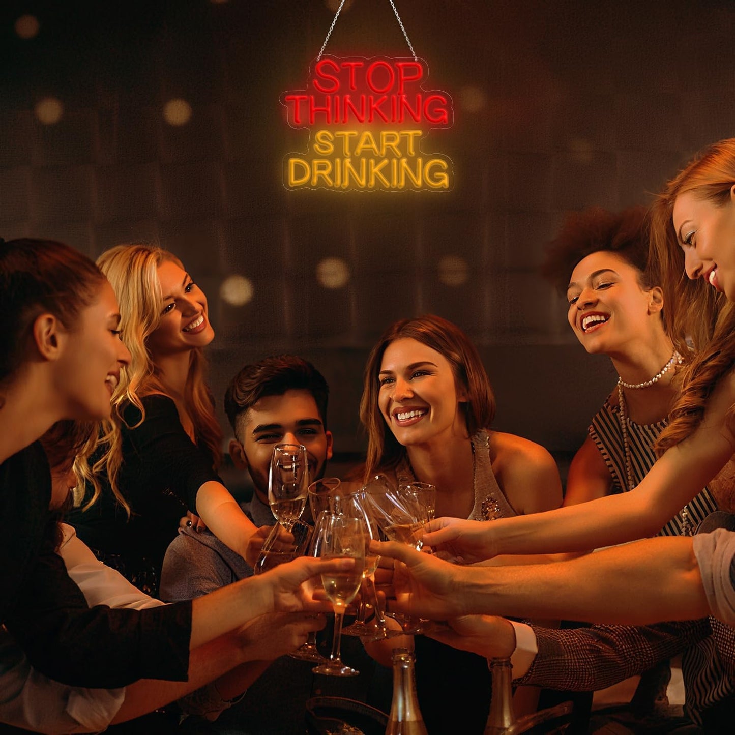 Neon Sign, Neon Light Sign LED Letter Neon Lights for Wall Decor, USB Neon Bar Sign for Party Club Party Club Restaurant, Bedroom Wall Decor 17.32 x 13.78 inch