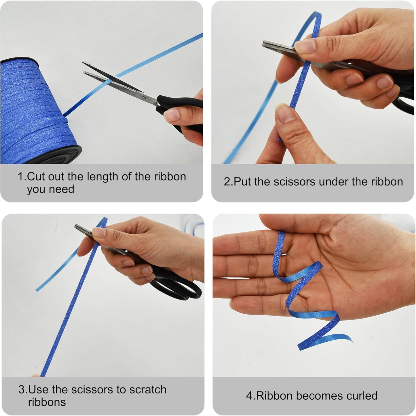 BEISHIDA 500 Yards White Glitter Ribbon Curling Crimped, Glitter Ribbon Balloon String Shiny for Gift Wrapping Ribbon for Birthday Party Festival Art Craft Decor Florist Flowers Decoration