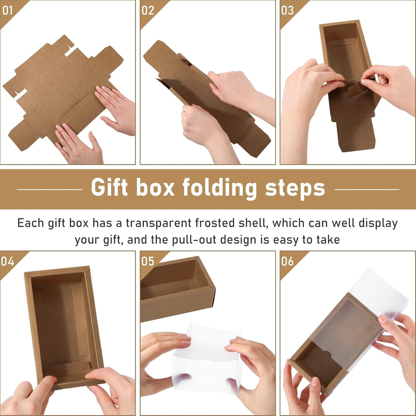 Roowest 50 Sets Kraft Soap Boxes Rectangle Packaging Box with Window Homemade Gift Box with Blank Tags and Jute String for Jewelry Candy Wrapping Party Favor(6.3 x 3.5 x 2 Inch,3 Colors)