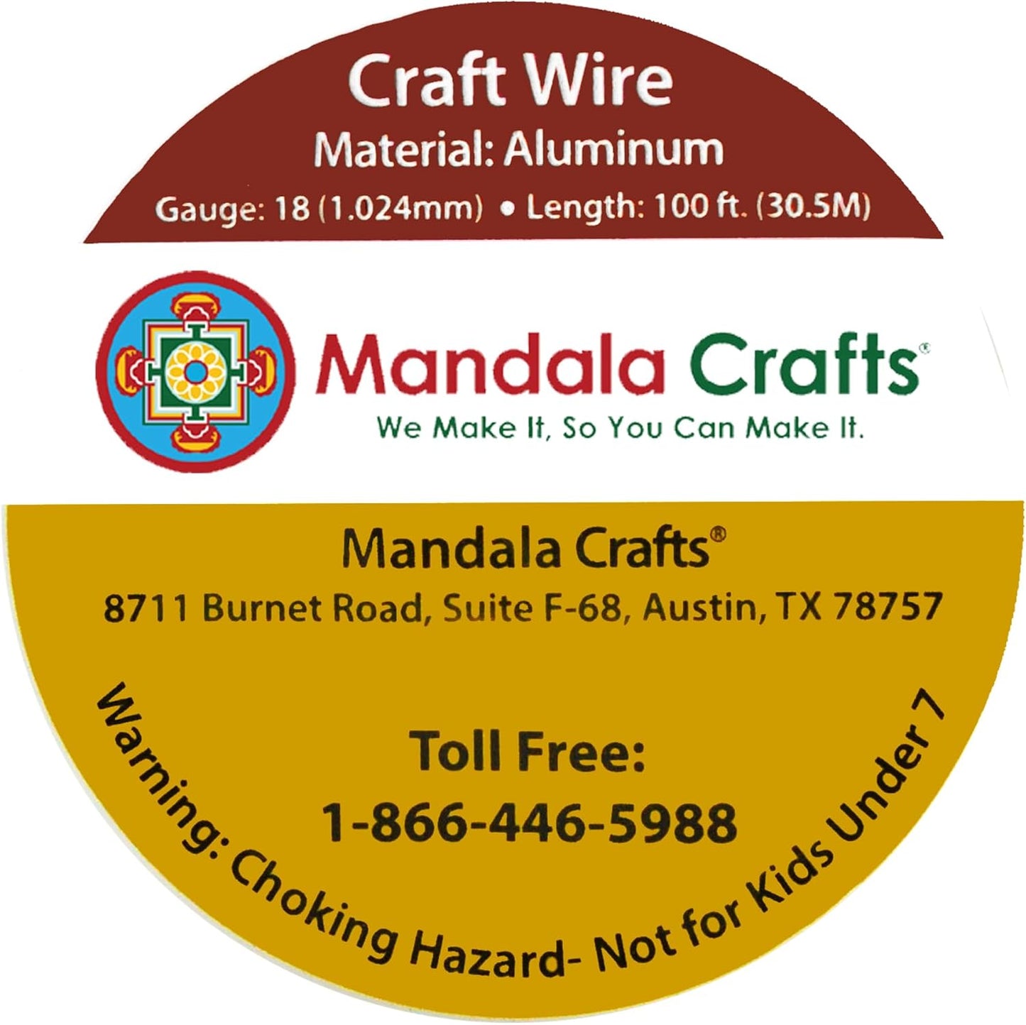 Mandala Crafts 18 Gauge Anodized Aluminum Craft Wire for Jewelry Making - 100 FT Colored Flexible Raspberry Wire - Bendable for Bonsai Armature Crafting Sculpting