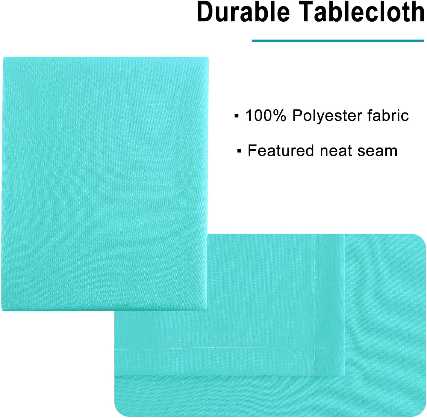Hiasan Tablecloth for Rectangle Tables - 70 x 140 inch - Waterproof, Spillproof & Wrinkle Resistant Washable Polyester Table Cloth for Dining/Party/Outdoor Picnic, Aqua