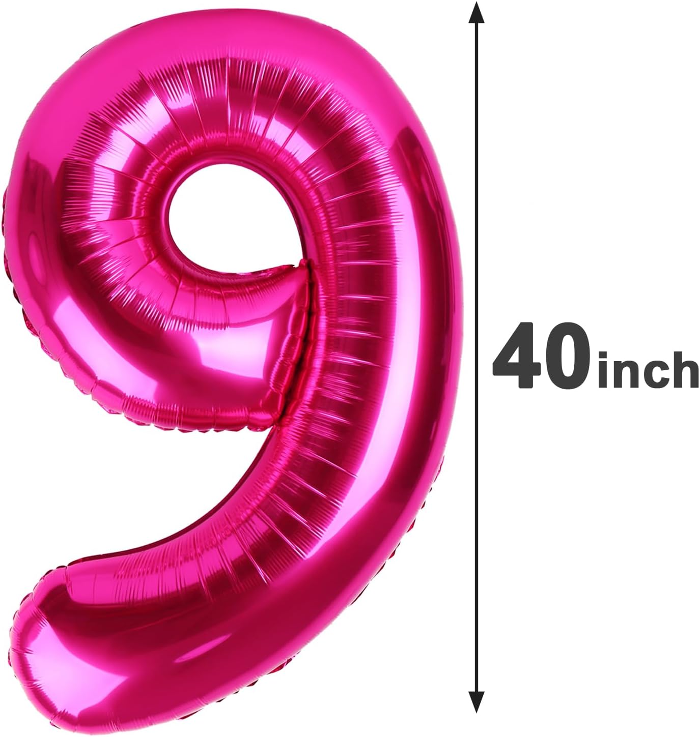 40 Inch Big Hot Pink 19 Balloon Number, Jumbo Giant Happy 19th 19 Birthday Party Decorations, Large 19 Mylar Foil Anniversary Birthday Party Engagement Decorations
