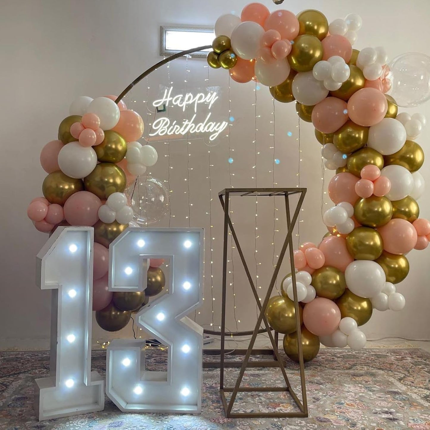Paready Rose Gold and White Latex Balloons, 60 Pcs 12 Inch Metallic Gold Confetti Balloons with Ribbons for Birthday Party Baby Shower Anniversary Wedding Bridal Shower Graduation Decoration