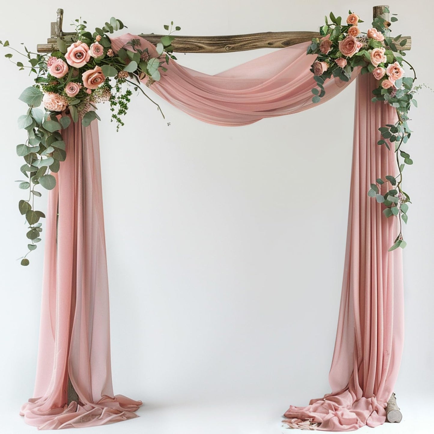 Wokceer Wedding Arch Draping Fabric 28.7"" x 20FT Dusty Rose Drapes Sheer Fabric Backdrop Arch Draping Fabric for Wedding Ceremony Birthday Party Bridal Shower Decoration, 1 Panel