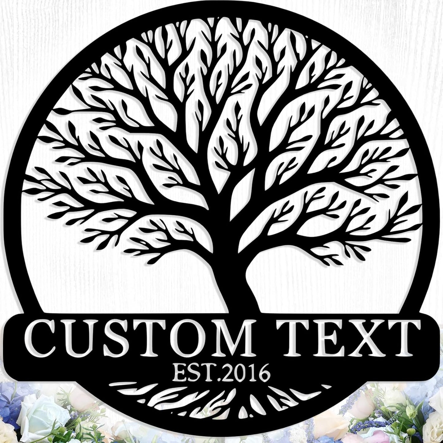 Personalized Tree of Life Metal Sign Wall Art Decor, Custom Wedding Gifts for Couples, Custom Family Name Sign, Christmas Valentine's Day Housewarming Gifts