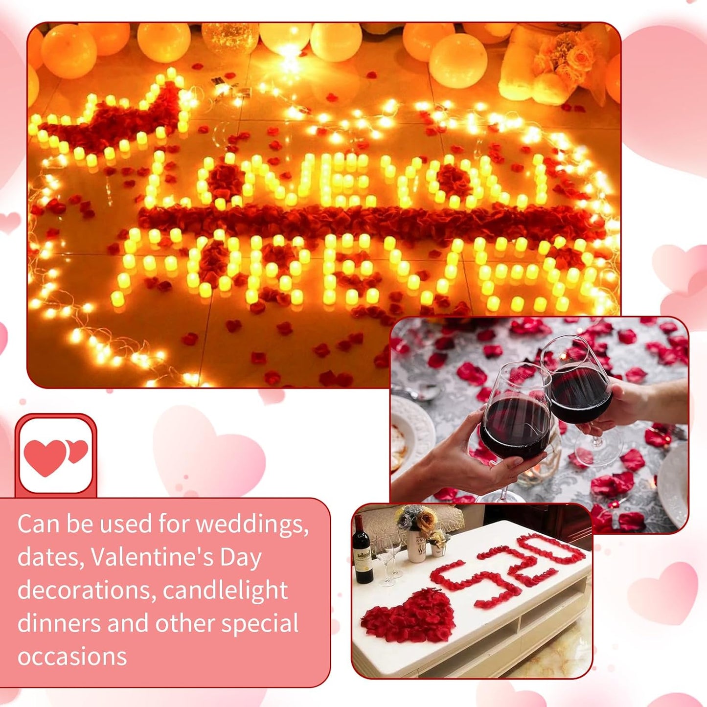 1000 Pcs Artificial Fake Rose Petals,Flower Petals for Romantic Night, Engagement, Party, Wedding, Event Flower Decorations, in Bulk(Dark Red)