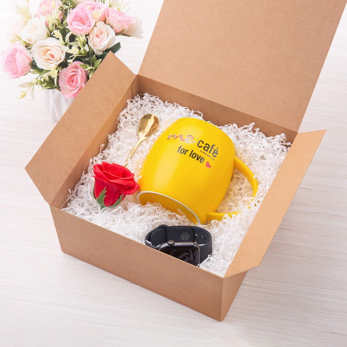 GEFTOL Gift Box 20 Pack 8 x 8 x 4 inches Fold Box Paper Gift Box Bridesmaids Proposal Box for Bridal Birthday Party Christmas（Brown）