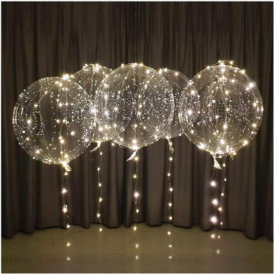 Lightsfever warm white led balloons with batteries, wedding proposal decorations clear transparent for helium or air, birthday party, halloween decor