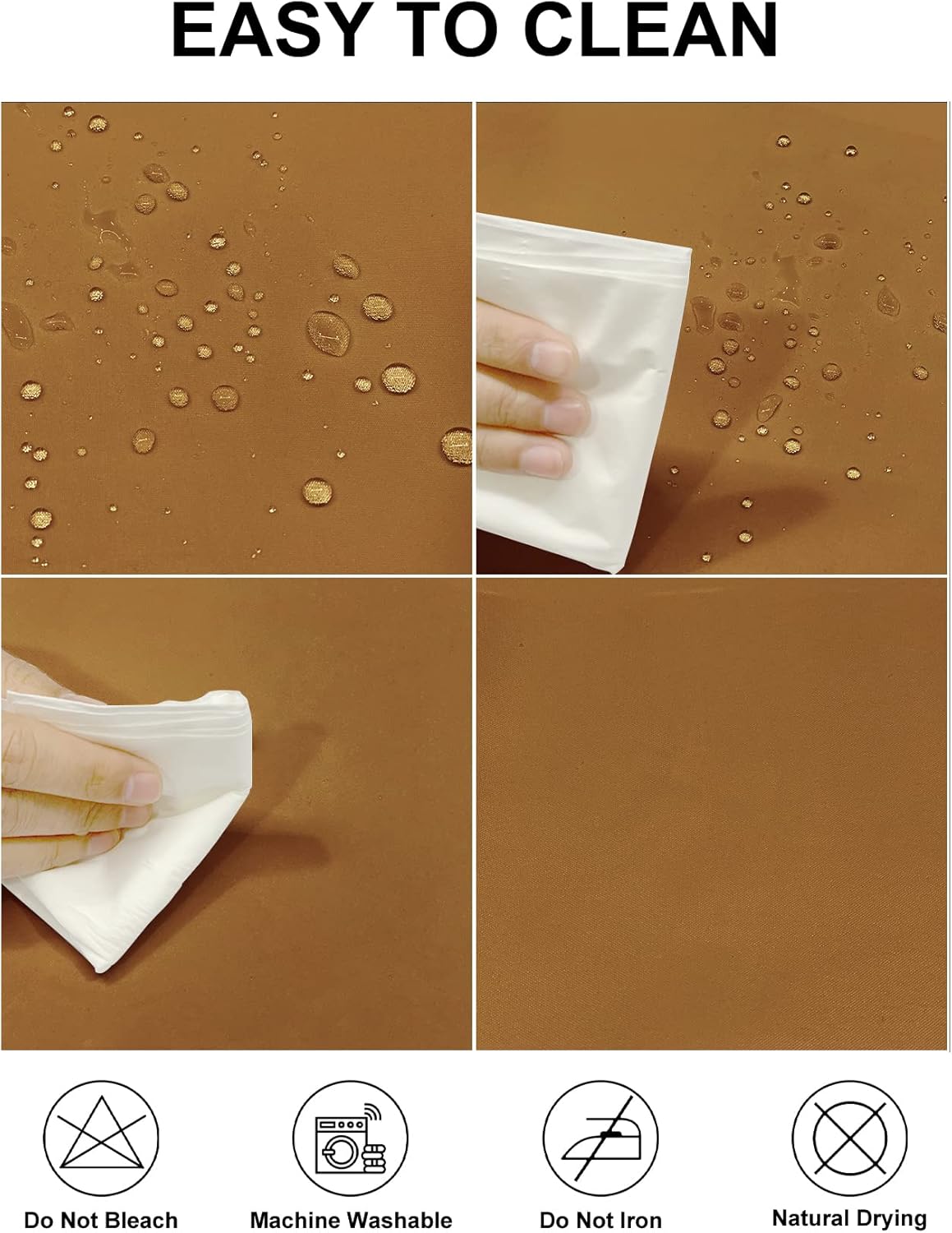 Fokitut 2 Pack Waterproof Rectangle Tablecloth, 90x156 Inch,Stain Resistant and Wrinkle Polyester Table Cloth, Fabric Table Cover for Kitchen Dining, Wedding, Party, Holiday Dinner-Gold