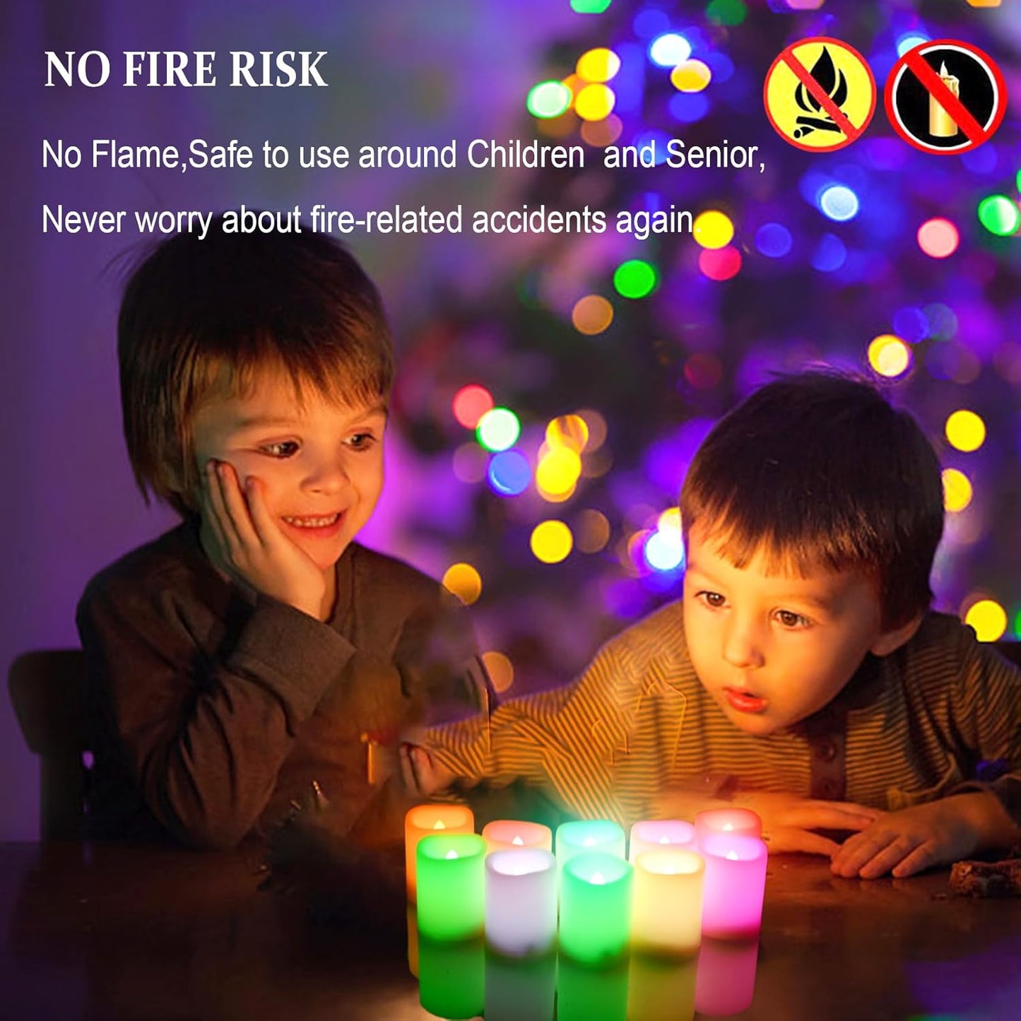 SWEETIME Colored Flameless Votive Candles with Timer-Color Changing Led Tea Light,Battery Operated RGB Votive Candles,Rainbow Tealights Party Decor,1.5"x 2",Set of 10