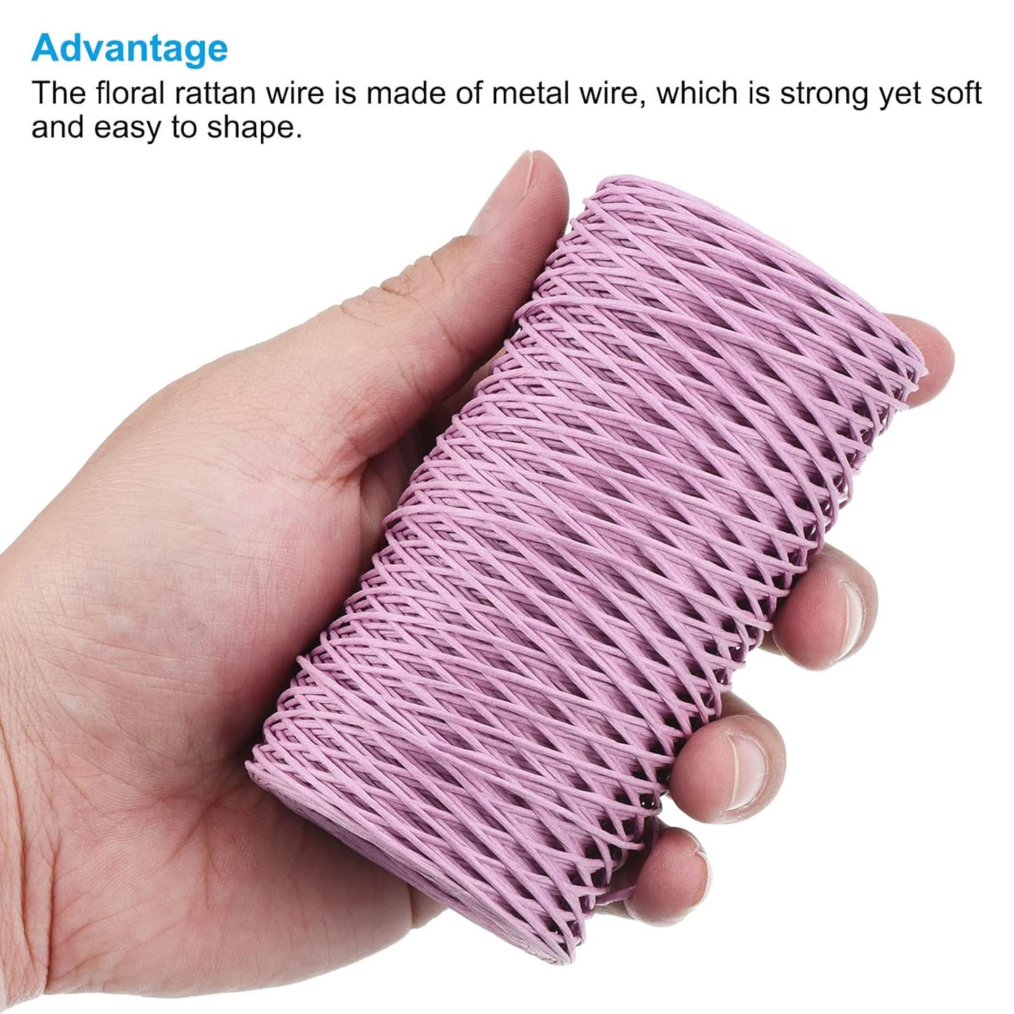 PATIKIL 164 Feet Floral Bind Wire Wrap Twine, 1mm Florist Wire Iron Wire Paper Covered Vine Wrapping Binding Wire for Flower Bouquets, Purple