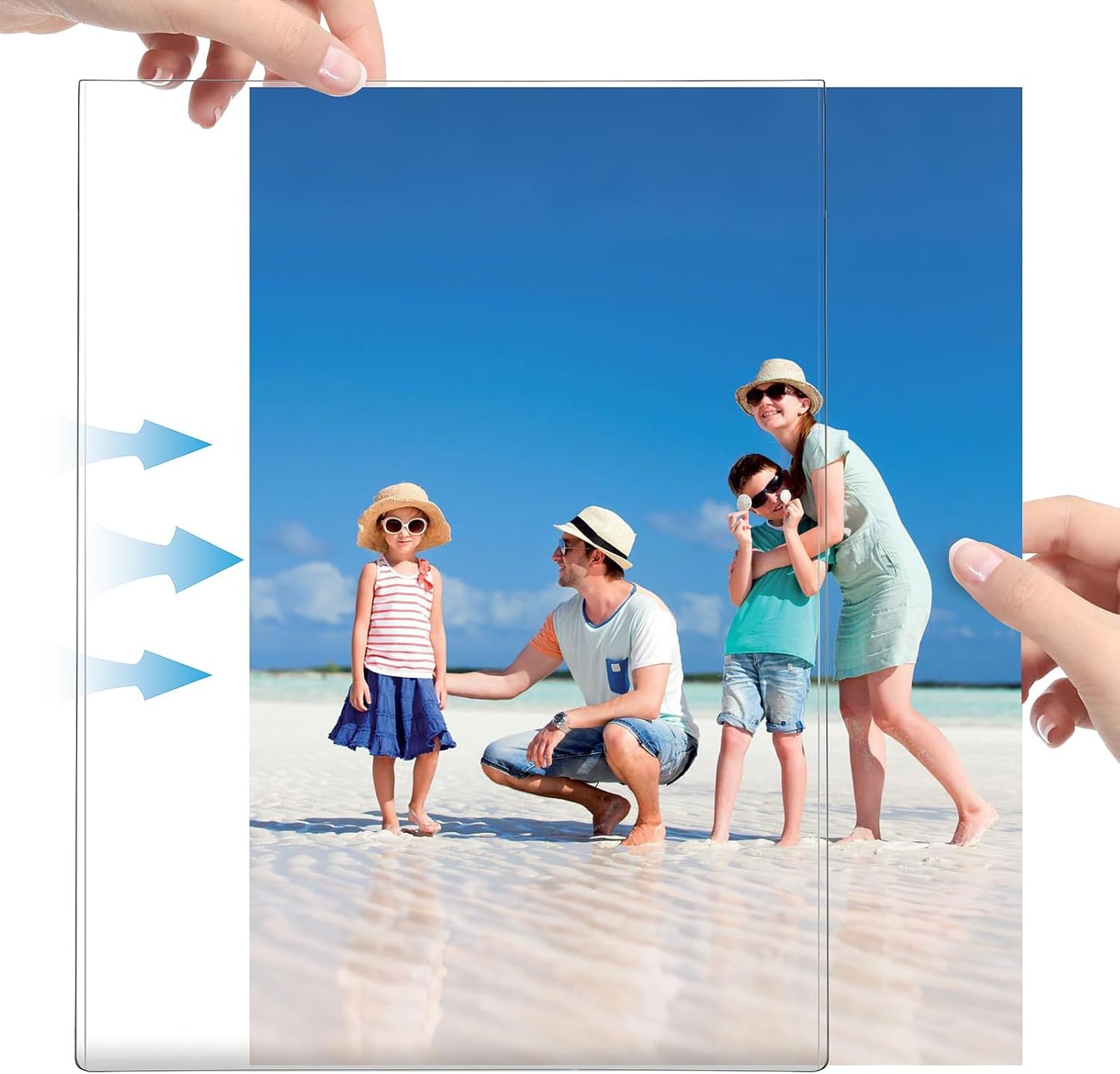 4 Pack Magnetic Picture Frames for Refrigerator, 5x7 Magnetic Photo Holders for Fridge, Acrylic Magnetic Picture Frame for Displaying Frames,Children Artworks