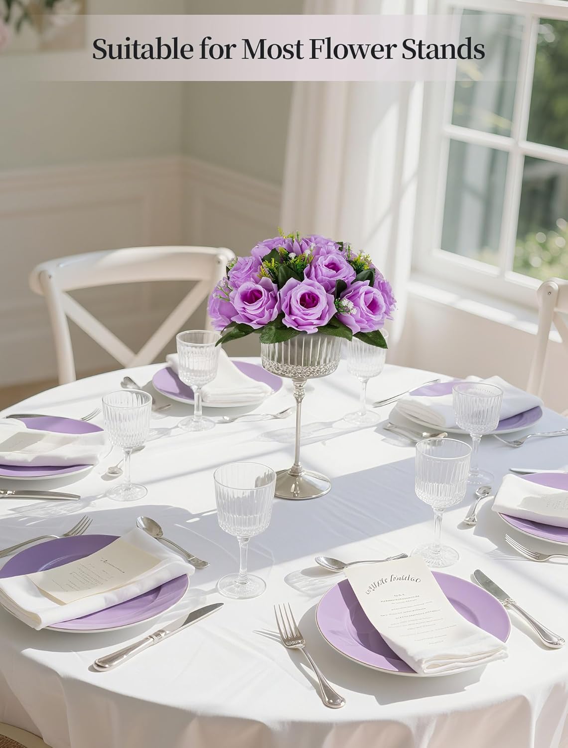 BLOSMON Flower Balls Wedding Rose Centerpieces: 10 Pcs Lilac Fake Flowers Lilac Kissing Balls Decor Lilac Artificial Floral Arrangements Flower Bouquet of Roses Home Party Table DIY Decorations