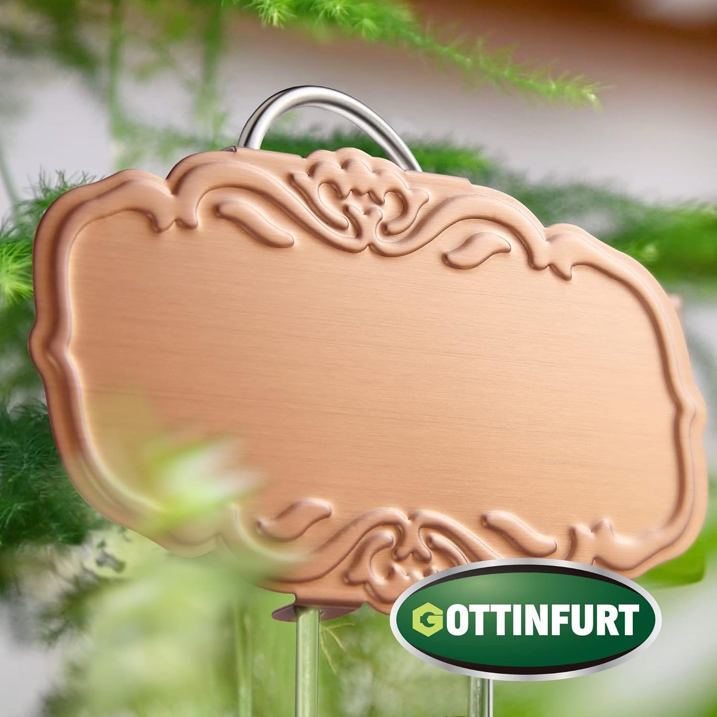 Updated Metal Plant Labels for Garden, 25 Pack Stainless Steel DIY Plant Markers Waterproof for Flowers Pots, Vegetables, Seedlings, Seed (Gold Rose)