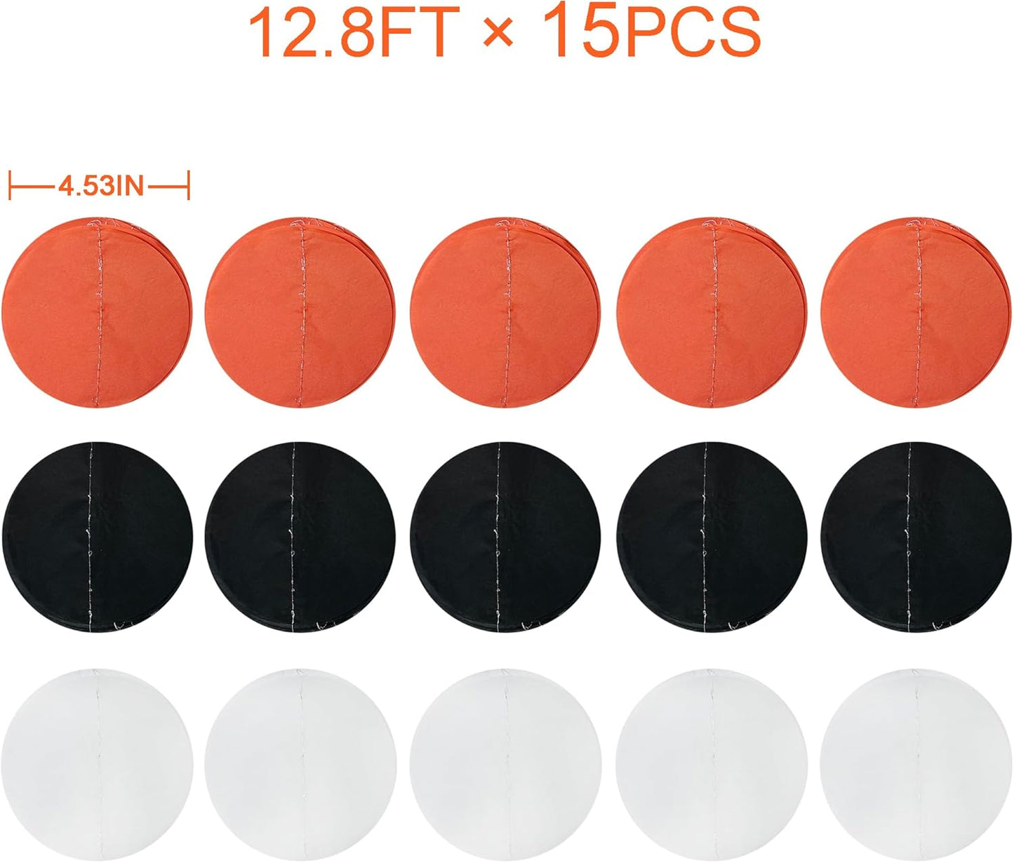 192 Ft Orange Black White Party Decorations Polka Dots Garland Streamer Backdrop for Halloween Fall Autumn Graduation Birthday Baby Shower Wedding Engagement Bachelorette Bridal Shower Party Supplies