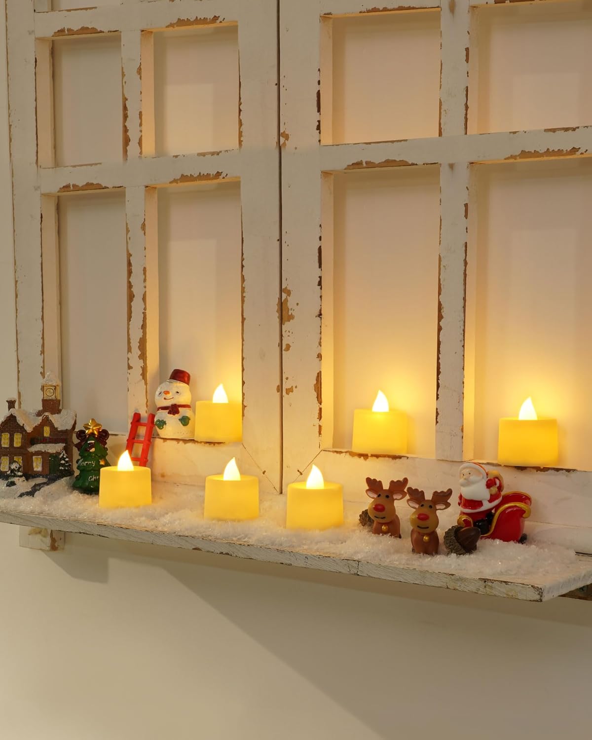 Amagic 100 Pack LED Tea lights, Flameless Votive Candles, Lasting Electric Fake Small Candles, Battery Operated Tealights Candles for Halloween, Christmas, Home Decor, Wedding, Party, Festival (Ivory)