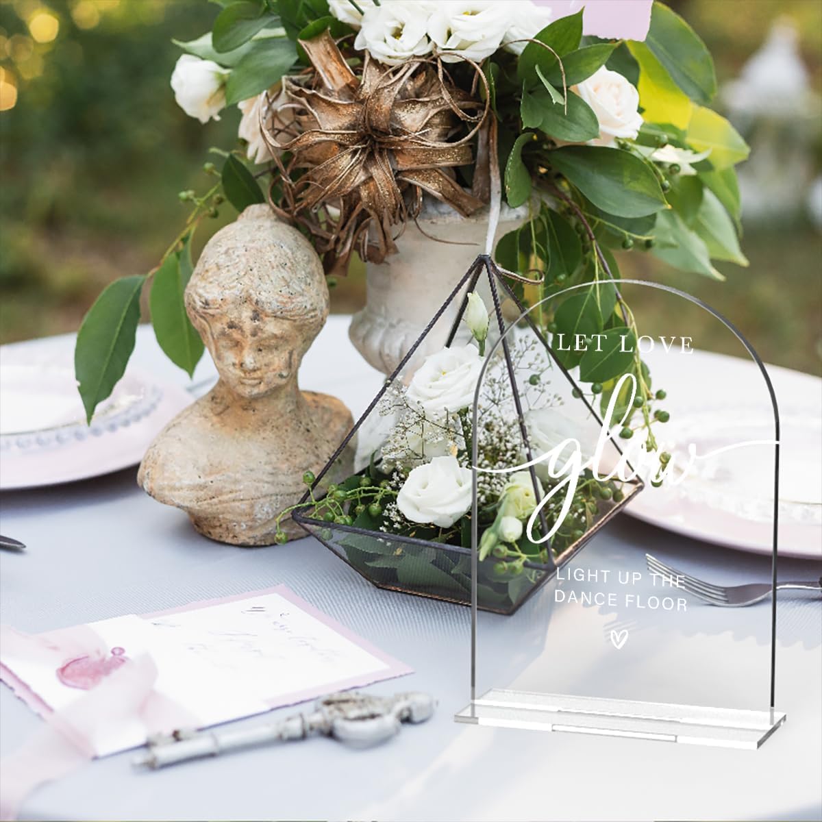 Acrylic Wedding Sign Let Love Glow Sign for Wedding Wedding Signs for Ceremony Modern Calligraphy Arch Acrylic Table Top Sign for Wedding Reception and Event Party Table