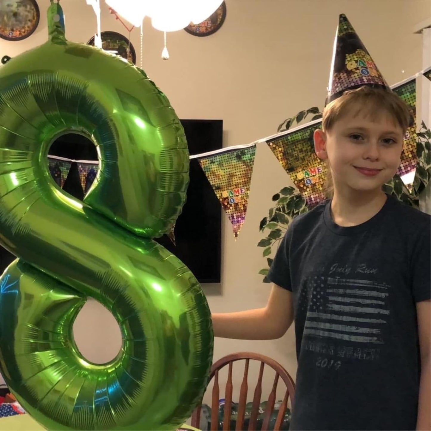 40 Inch Green Foil Balloon Number 8, Giant Self Inflating Number Balloons 0-9 for Men Women, Digital 8 Helium Balloons Set for Girls Boys 8th Jungle Birthday Anniversary Party Decorations Supplies