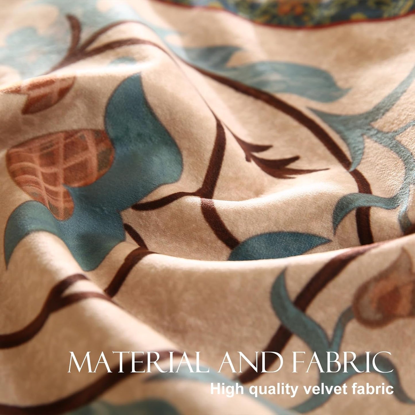 patdrea Designer Casual Wild Floral Velvet Table Runner 87 Inch Long, Brown Occult Bouquets Pattern Table Mat, Decoration for Kitchen Dining Coffee Table Cabinet Banquet Thanksgiving,12"*87"