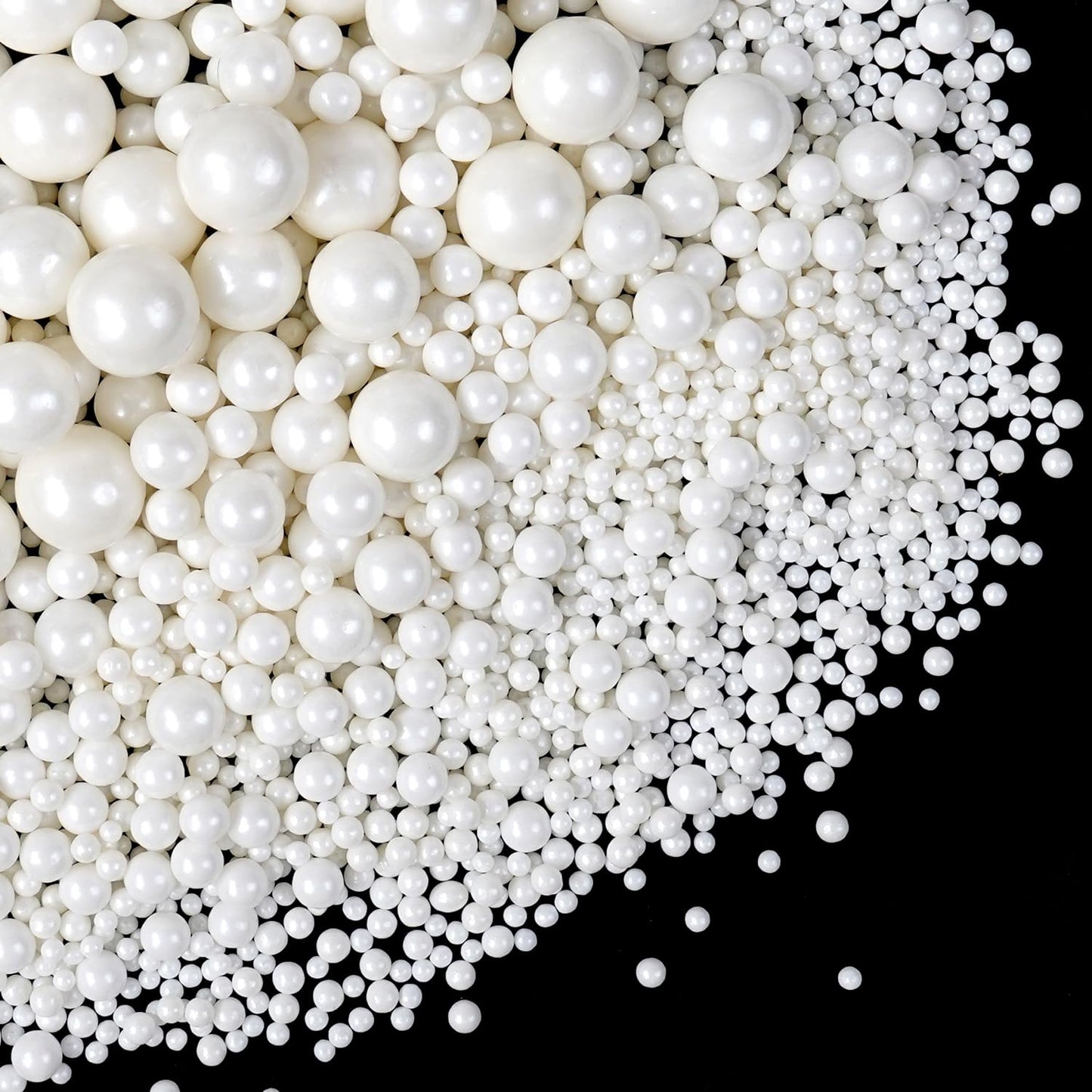 Edible White Pearl Sugar Sprinkles for Cake Decorating, Candy Pearls Cupcake Toppers, 150g/5.29oz, Mix Sprinkles, Baking Cake Decorations, Easter, Wedding Party Chirstmas Supplies