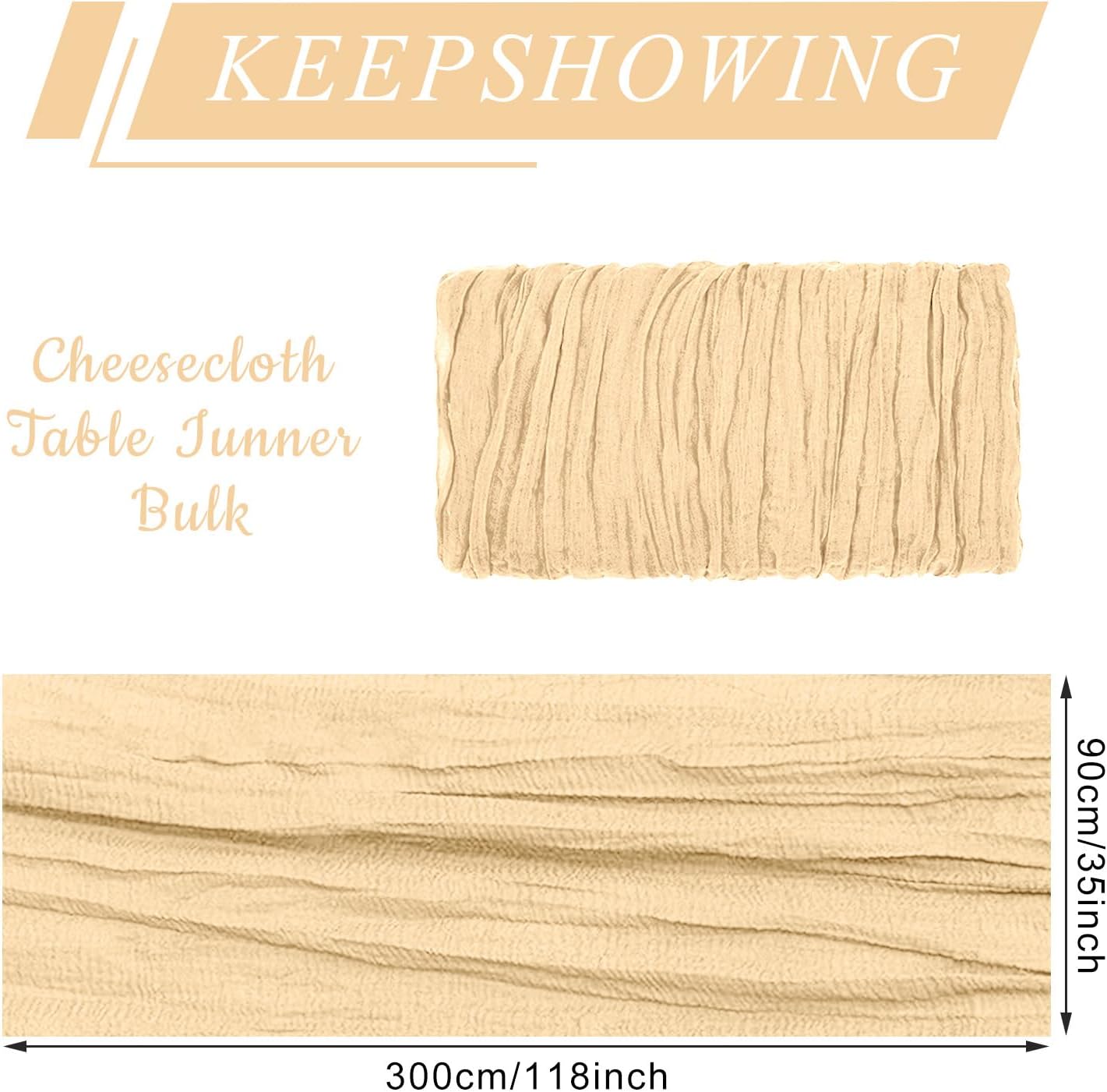 2 Pack Cheesecloth Table Runner 10Ft Christmas Gauze Boho Table Runners for Wedding Decor Bridal Shower Decorations Baby Shower Party(35" x 120")