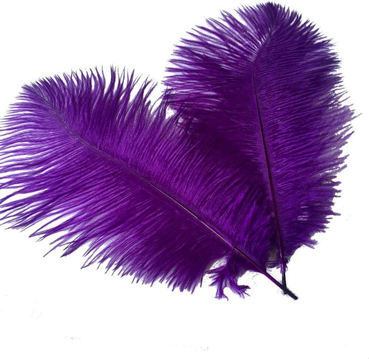 Sowder 16-18inch(40-45cm) Ostrich Feathers Plume for Wedding Centerpieces Home Decoration Pack of 10pcs(Purple)