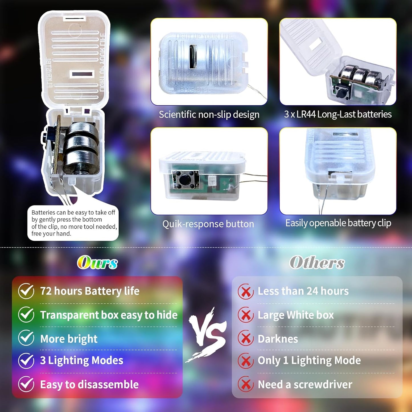 ZGWJ 12 Pack Fairy Lights Battery Operated, 7ft 20 Mini LED Fairy String Lights Silver Wire 3 Modes for DIY, Parties, Wedding, Bedroom, Halloween Christmas Decoration Colorful and Blue