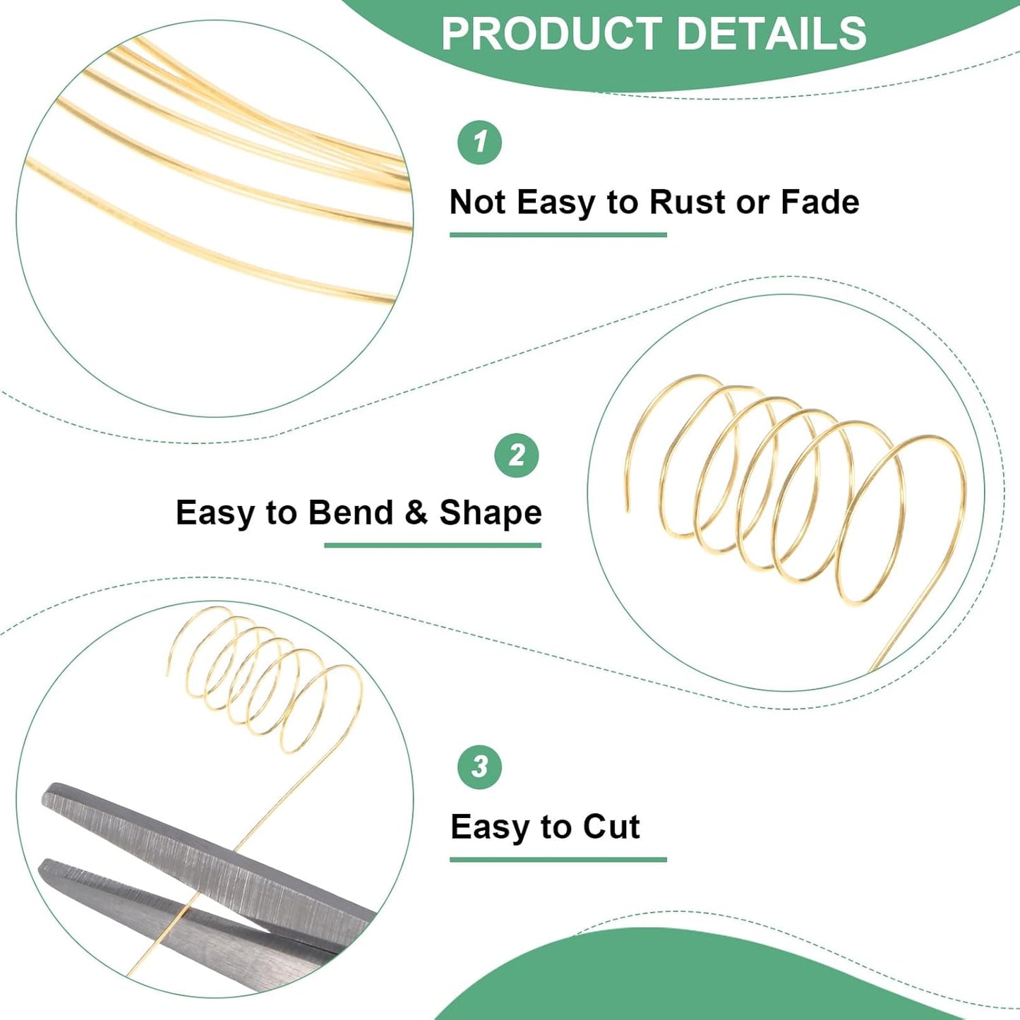 0.2 mm/32 Gauge Copper Wire for Jewelry Making, 82FT Copper Beading Craft Wire for Jewelry/Weaving/DIY Crafting/Planting, Color-Retaining [25M, KC-Gold]