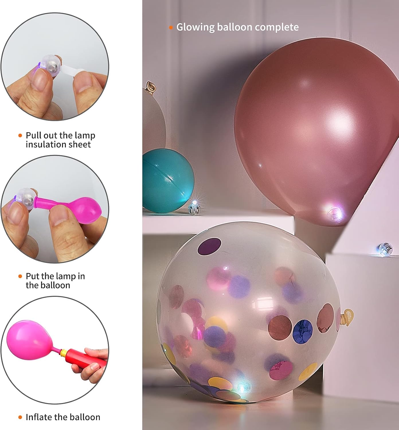 Aogist 100pcs Purple Balloon Lights,Long Standby Time Waterproof Mini Light,Battery Powered,Round LED Ball Lamp for Latex Balloon Paper Lantern Birthday Party Christmas Halloween Decorative