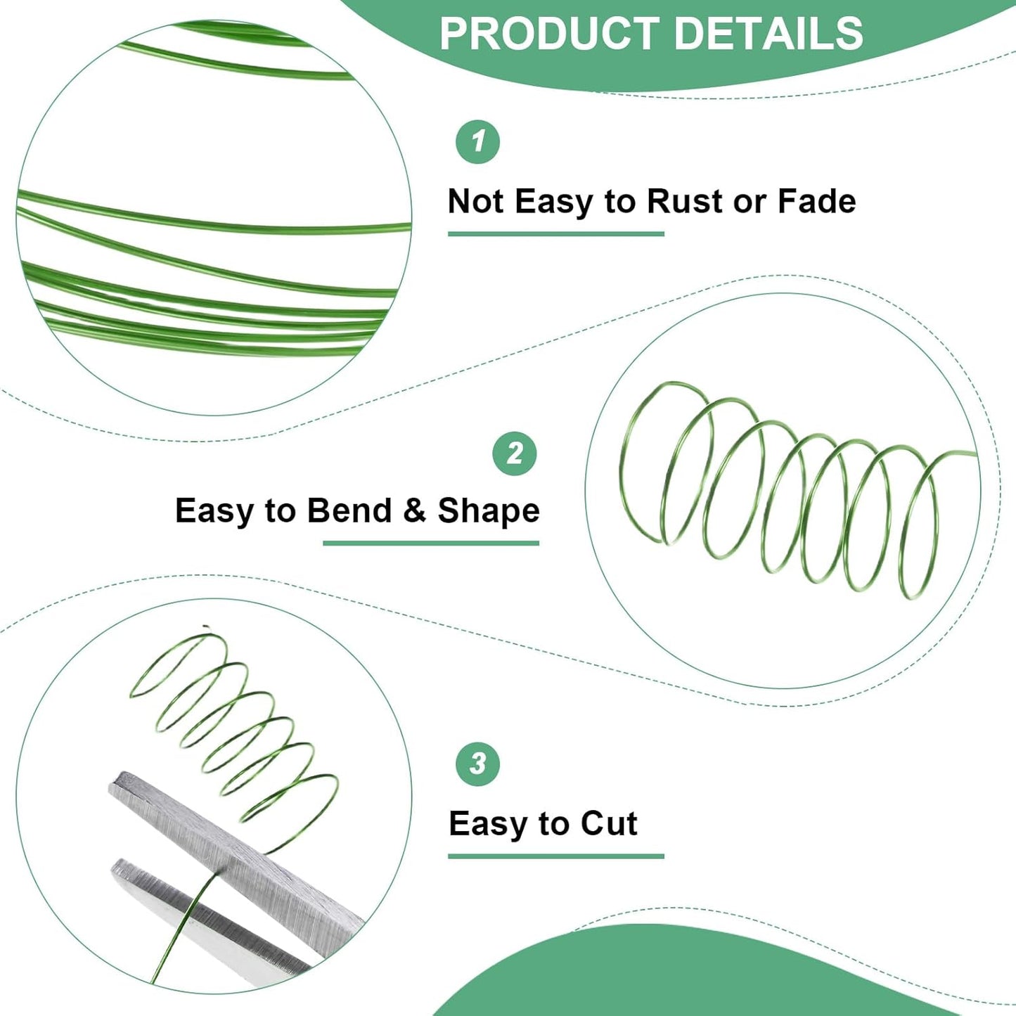 0.3mm Jewelry Wire, 28 Gauge 328FT Craft Wire Copper Beading Wire for Jewelry Making/Planting/Weaving/DIY Crafting, Soft Metal Wires [100M, Green]